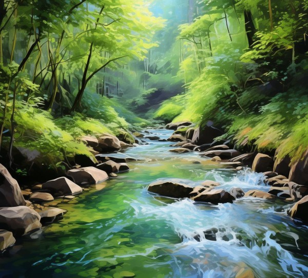 林溪数字油画展，一幅自然与艺术的完美融合